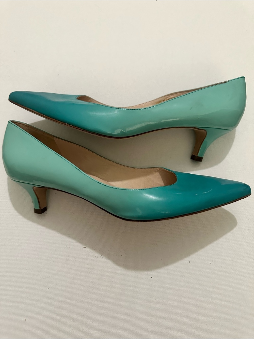 Peter Kaiser Teal Gradient Patent Pointed-Toe Pumps Party Formal Sz 8 US/5.5 UK - Picture 5 of 15